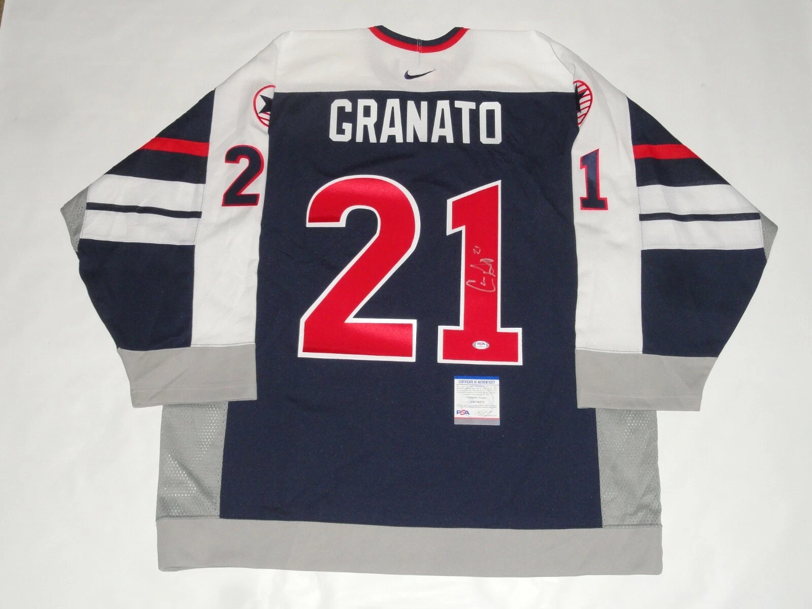 CAMMI GRANATO SIGNED TEAM USA 1998 OLYMPIC HOCKEY JERSEY NAGANO PROOF PSA COA
