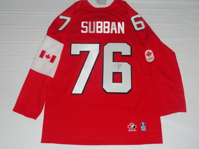 PK SUBBAN SIGNED 2014 TEAM CANADA OLYMPIC JERSEY SOCHI LICENSED P.K. JSA COA
