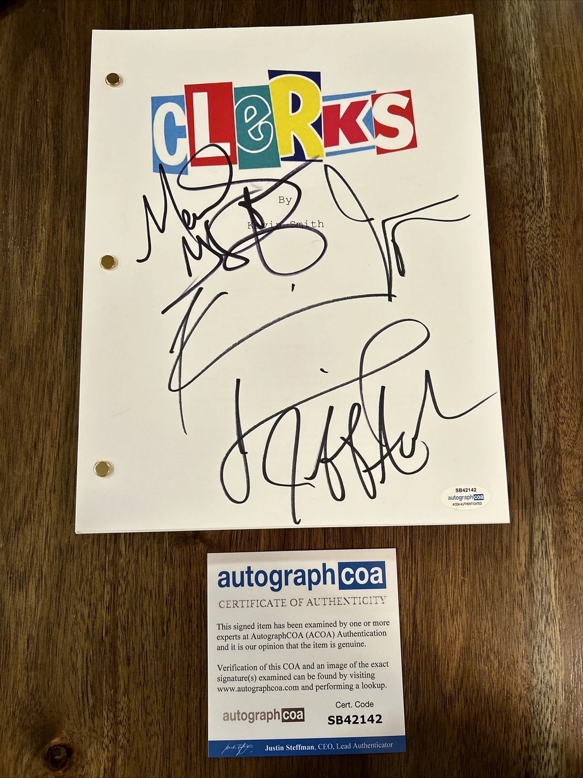 KEVIN SMITH JASON MEWES Jeff Anderson SIGNED AUTOGRAPH CLERKS FULL SCRIPT ACOA
