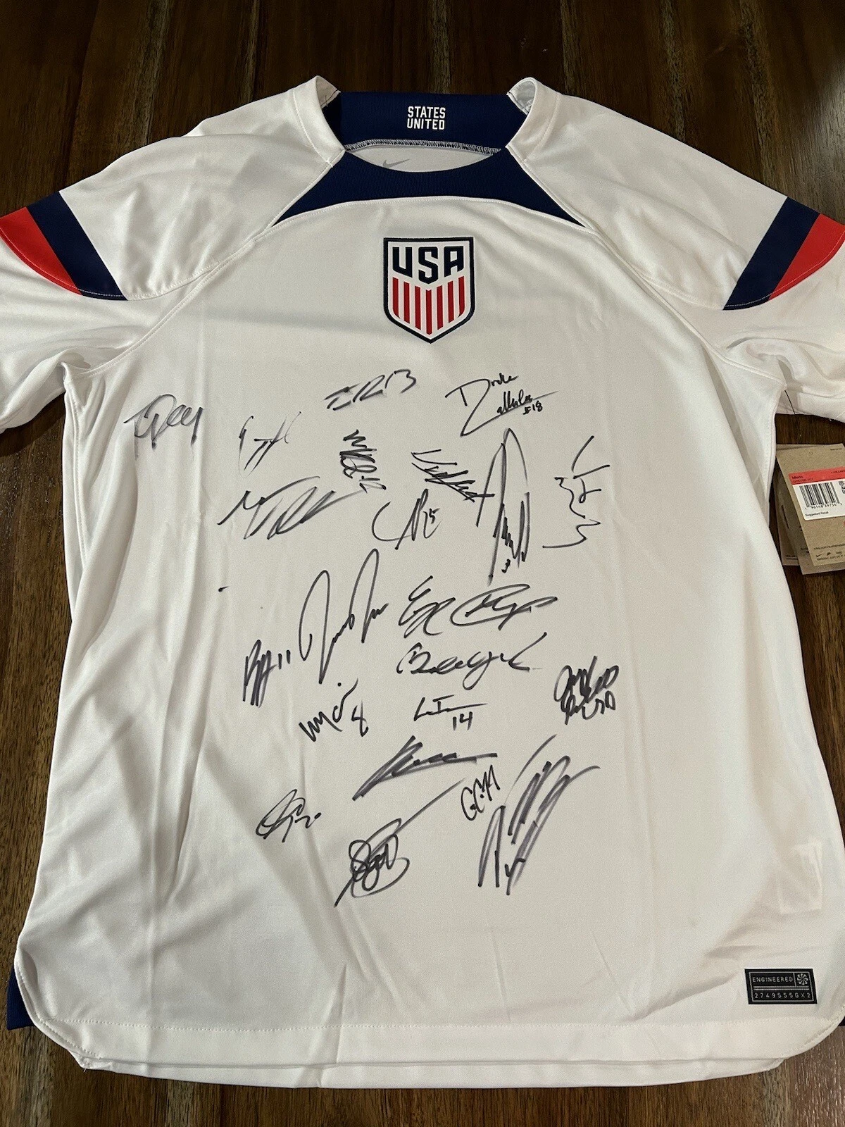 2023 USA Mens Soccer Signed Team Jersey USMNT Christian Pulisic PROOF FULL TEAM!
