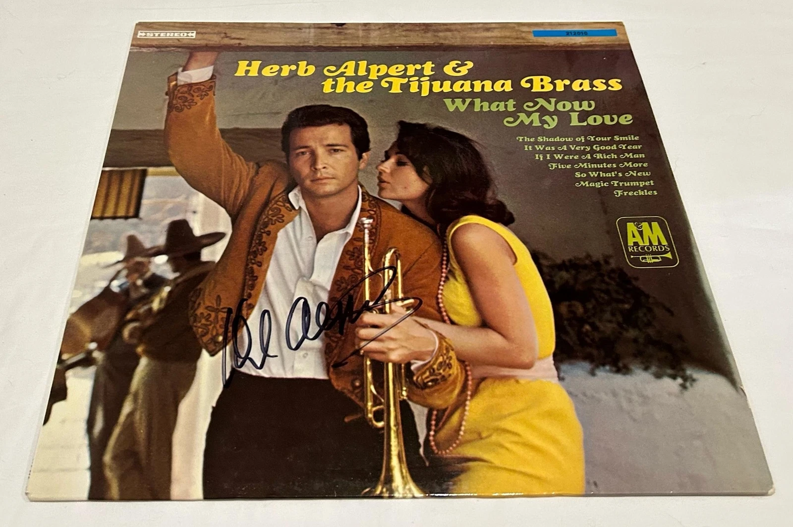 HERB ALPERT SIGNED WHAT NOW MY LOVE VINYL RECORD JSA
