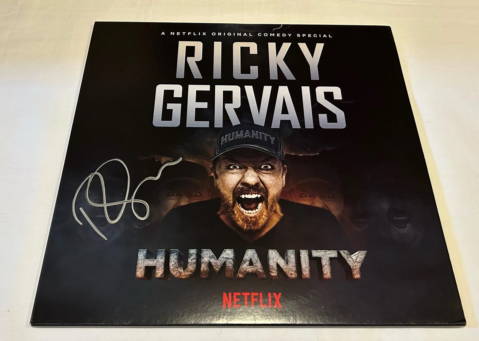 RICKY GERVAIS SIGNED HUMANITY VINYL RECORD JSA

