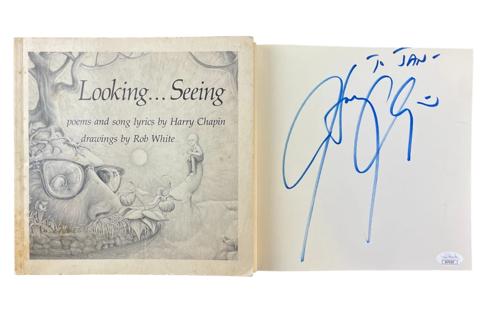 Harry Chapin Signed Autograph Looking ... Seeing Poem & Lyrics Book w/ JSA COA
