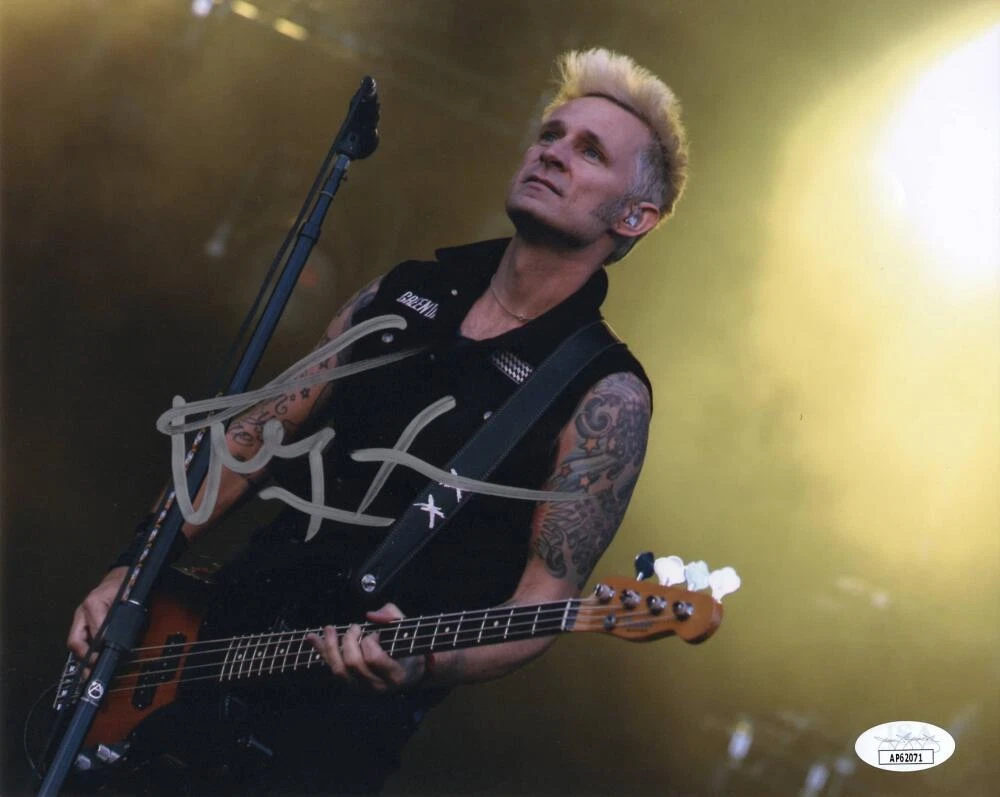 Mike Dirnt Green Day Signed Autograph 8x10 Photo - American Idiot w/ JSA COA
