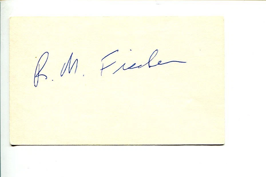 R. M. Fischer Famous Artist Sculptor Rare Signed Autograph
