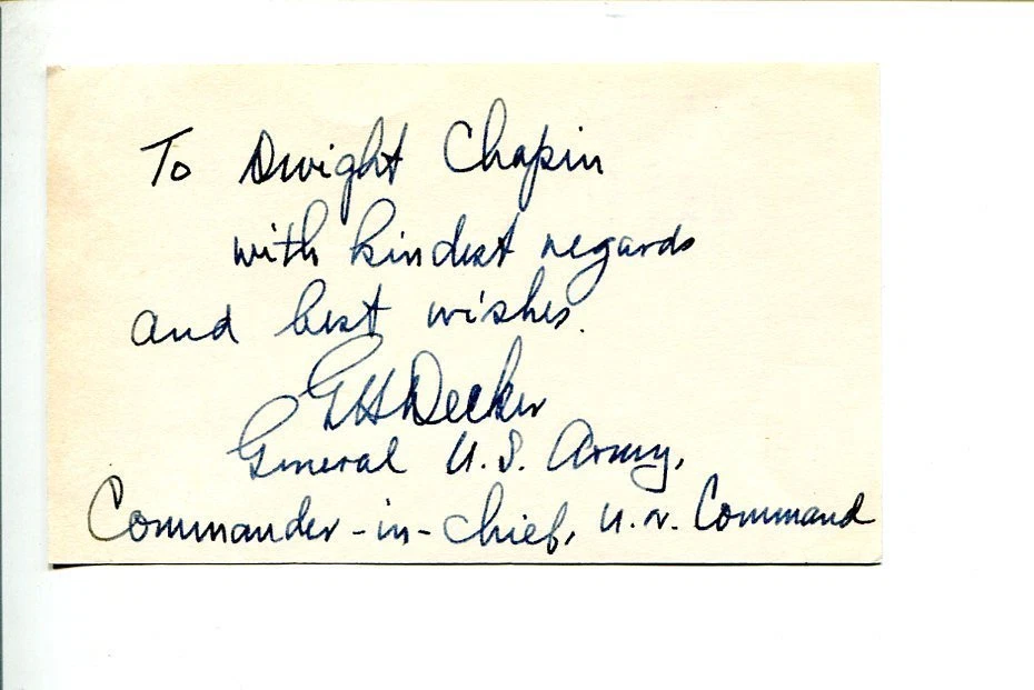 General George Decker Chief of Staff of the United States Army Signed Autograph
