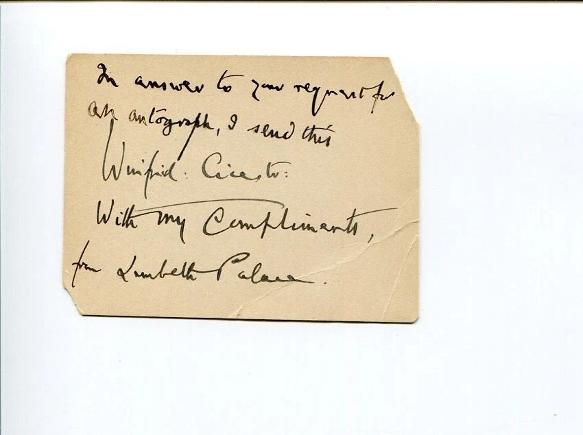 Reverend Winfrid Burrows Bishop of Truro Chichester Clergy Signed Autograph
