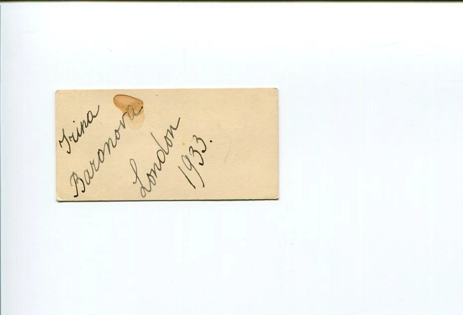 Irina Baronova Russian Ballet Russe de Monte Carlo Dance Rare Autograph
