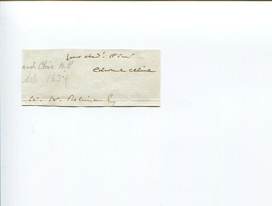 Edward Bolton Clive MP Member of Parliament For Hereford Signed Autograph
