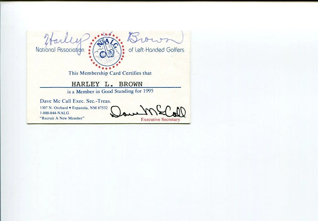 Harley Lee Brown US WWII War Ace P-51 Fighter Pilot Signed Autograph Card
