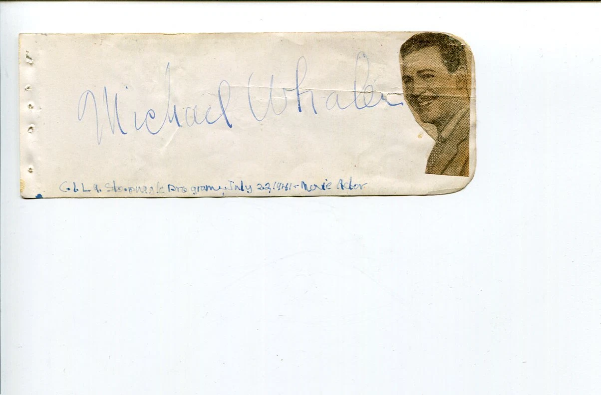 Michael Whalen The Phantom from 10000 Leagues Wee Willie Winkie Signed Autograph
