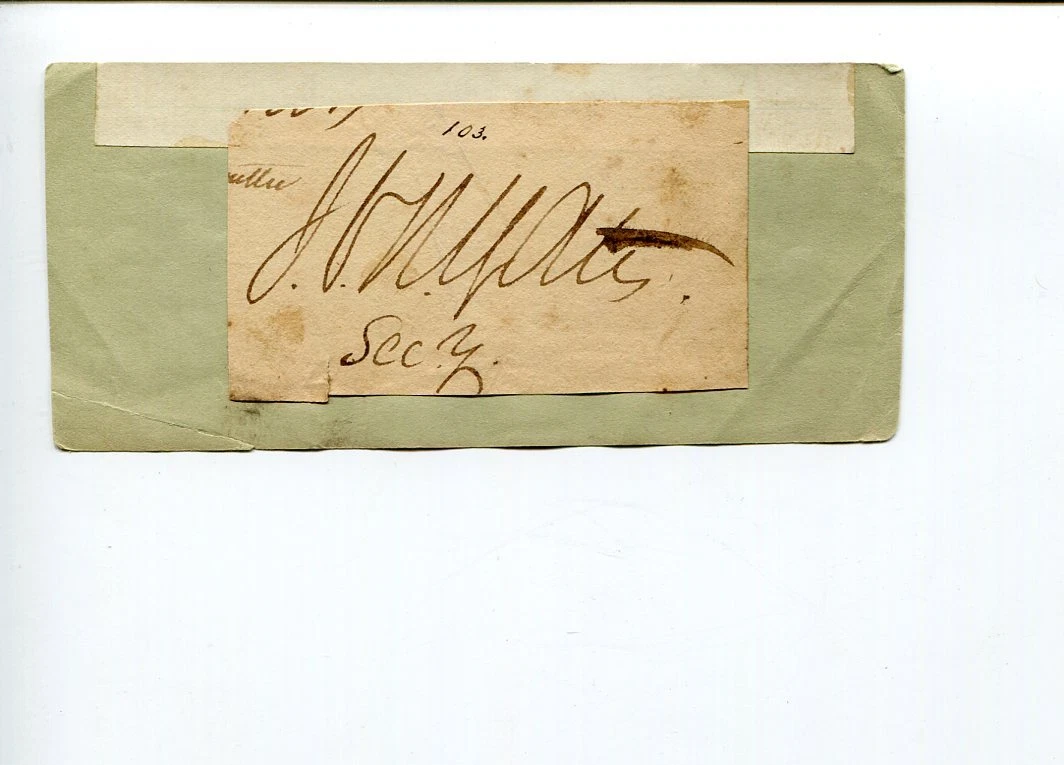 John Van Ness Yates Secretary of State New York Author Signed Autograph
