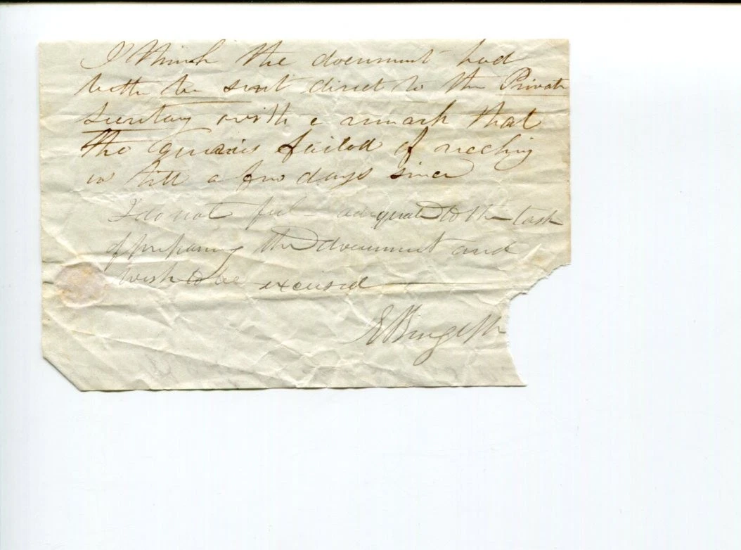 Ebenezer Burgess Massachusetts India Missionary Clergy Signed Autograph ANS
