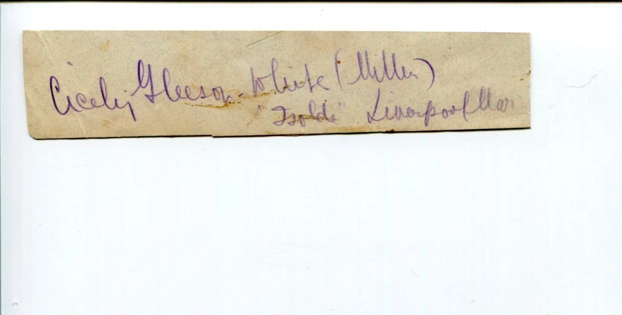 Cicely Gleeson-White Early Opera Soprano Singer Signed Autograph
