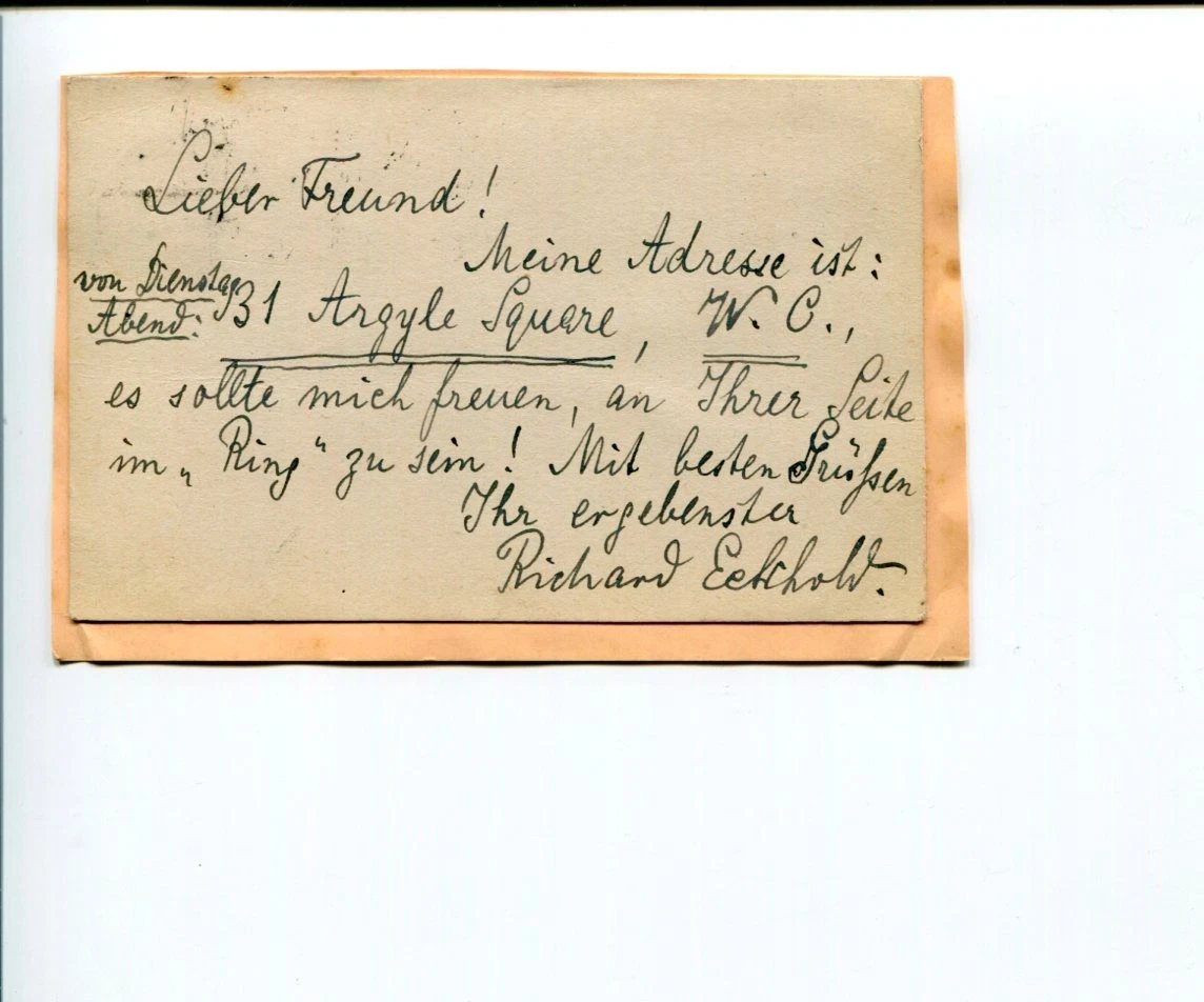 Richard Eckhold Classical Conductor Opera Signed Autograph Note
