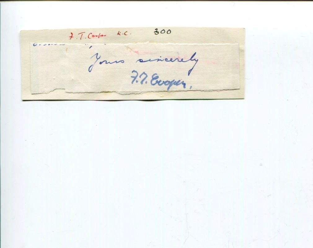 Frank Towers Cooper Early Legal Law Author Signed Autograph
