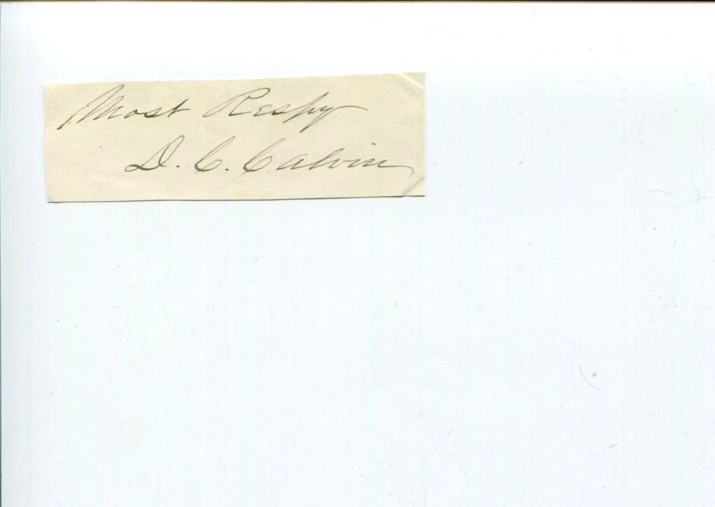 Judge Delano Chipman Calvin Surrogate of New York City Lawyer Signed Autograph
