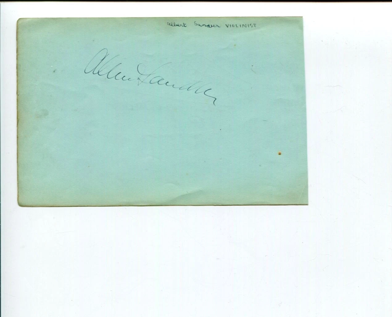Albert Sandler Classical Violinist & Unknown Signed Autograph
