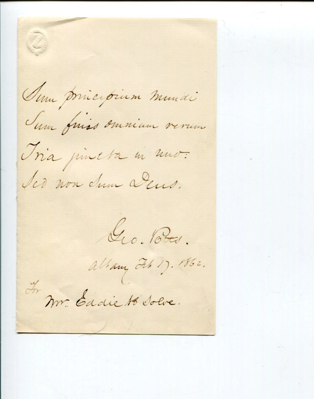George Potts Mormon LDS Hymn Writer Signed Autograph ALS Letter

