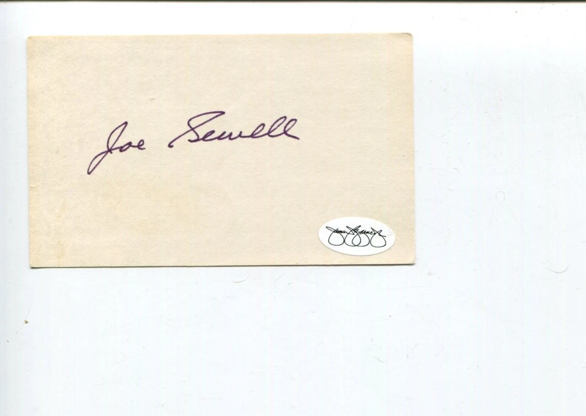 Joe Sewell Cleveland Indians New York Yankees Rare HOF Signed Autograph JSA
