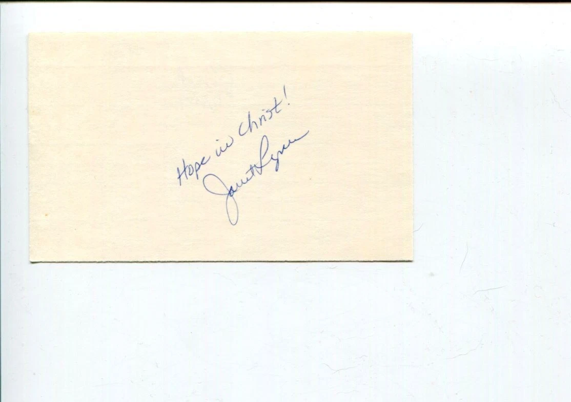 Janet Lynn US Olympic Bronze Figure Skater National Champ Signed Autograph

