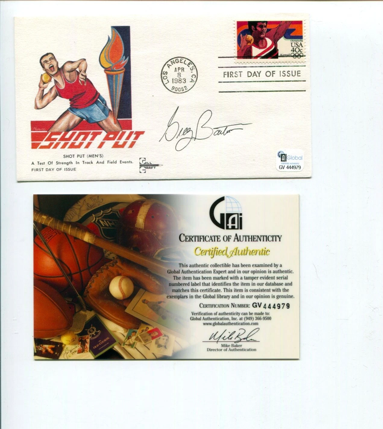 Greg Barton US Olympic Gold Bronze Sprint Kayaker K-1 Signed Autograph FDC COA
