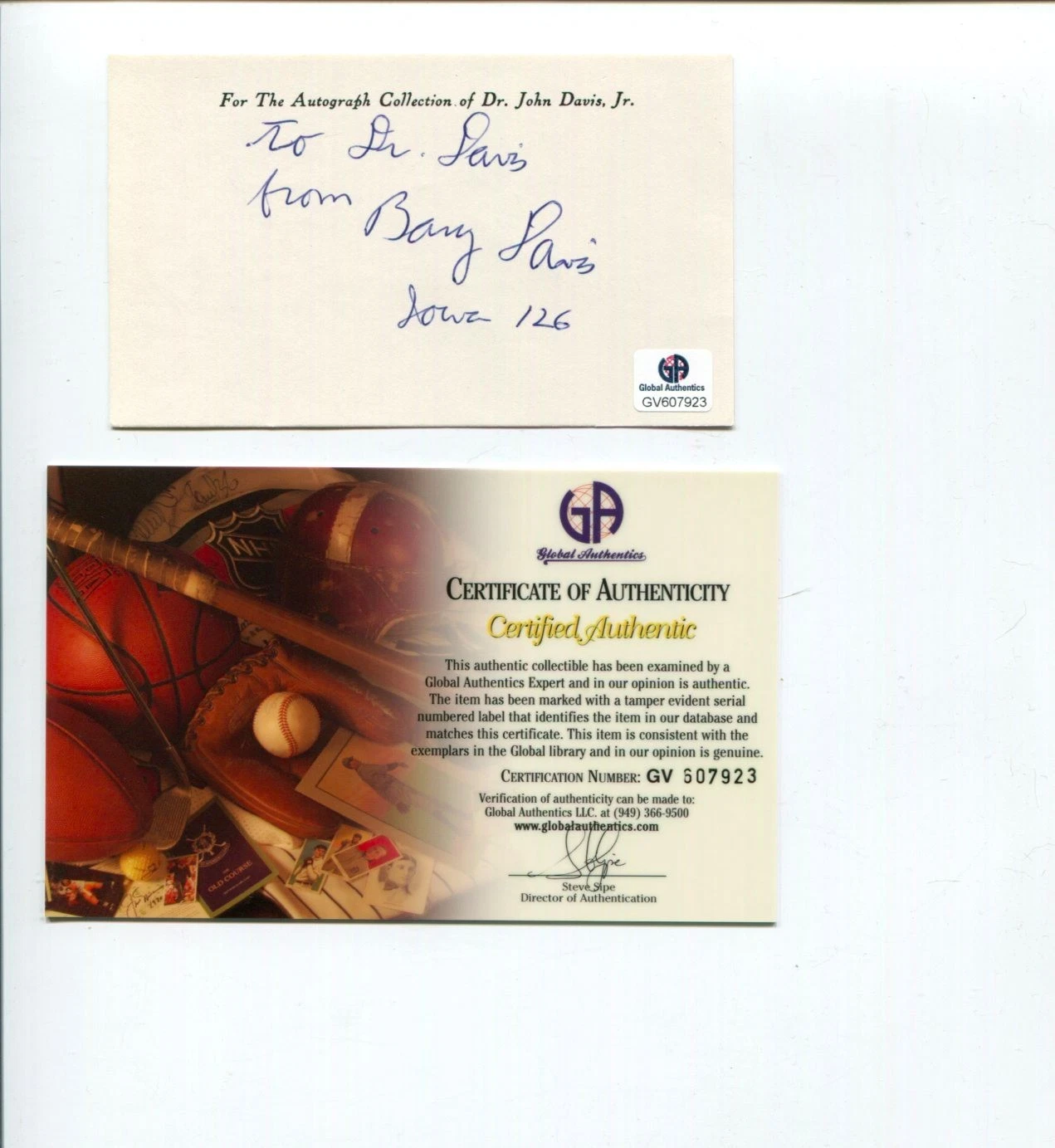 Barry Davis 1984 US Olympic Silver Medal Wrestler Signed Autograph GA COA
