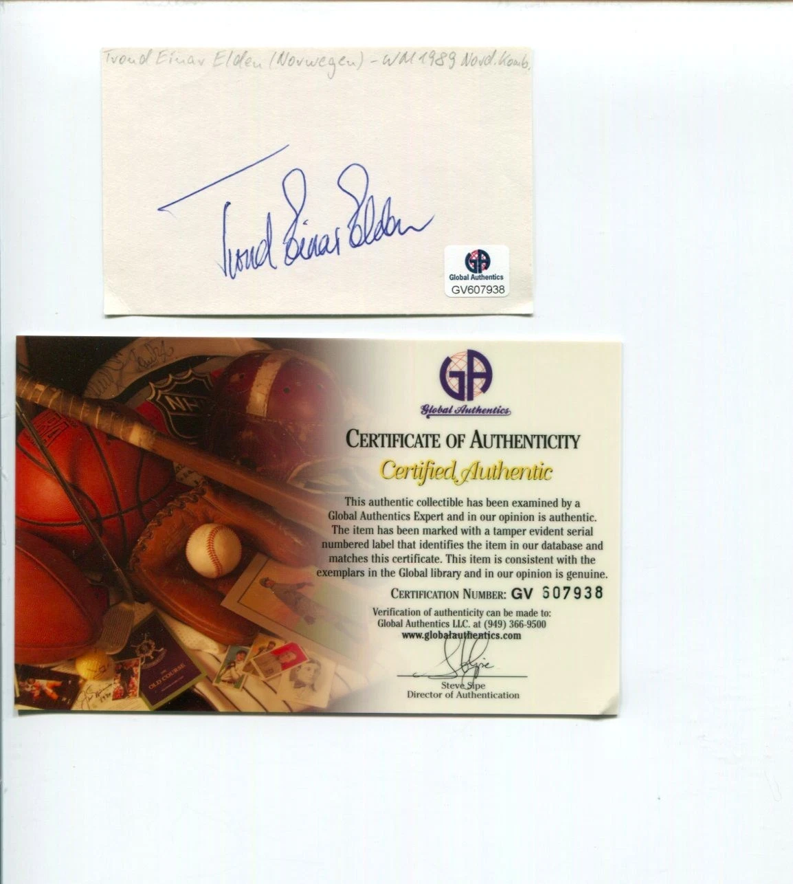 Trond Einar Elden Norway Olympic Silver Nordic Combined Skier Signed Autograph
