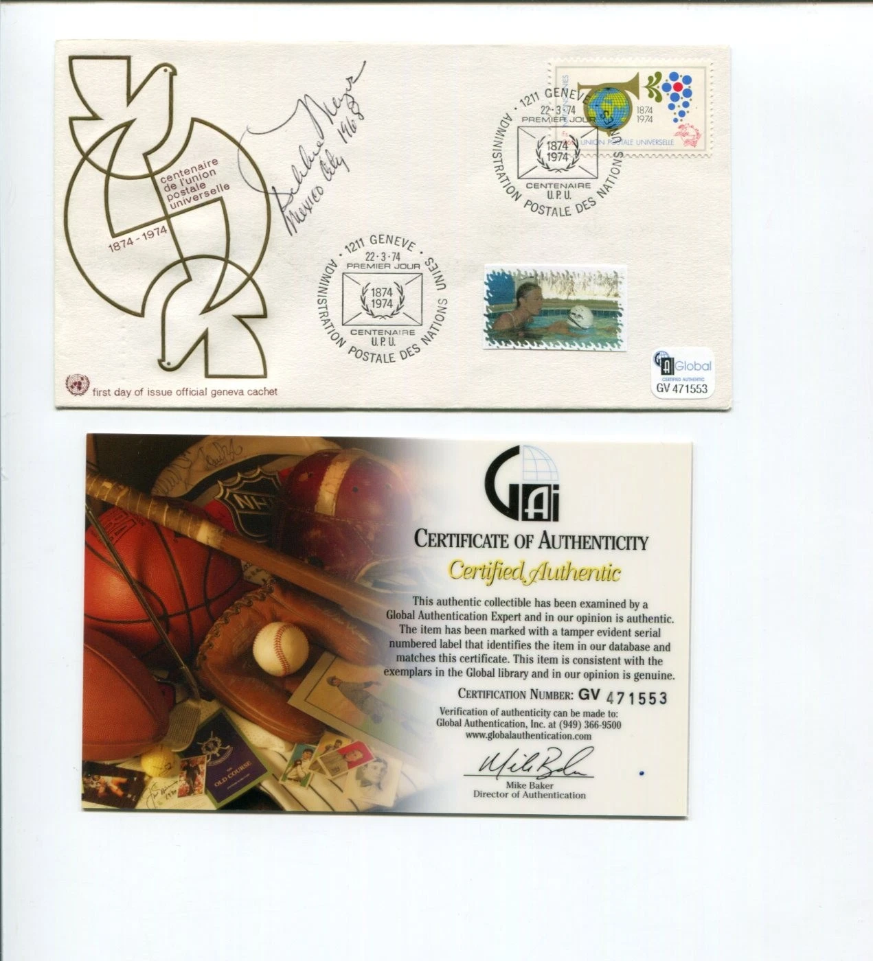 Debbie Meyer 1968 3x Olympic Gold Medal Swimmer Signed Autograph FDC COA
