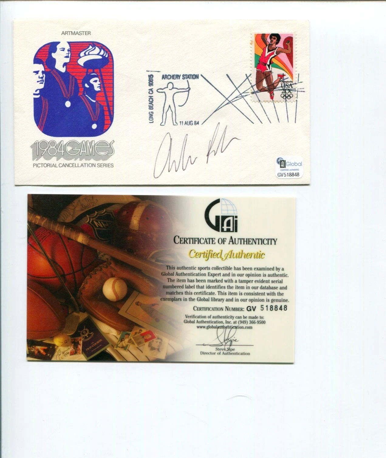 Andrew Rock Olympic Gold Track And Field Runner Signed Autograph FDC COA
