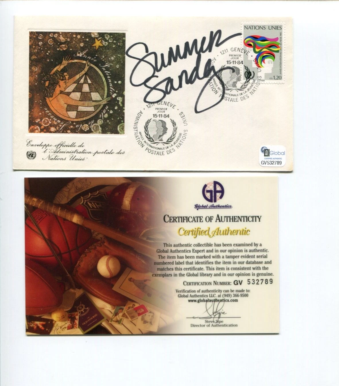 Summer Sanders US Olympic Gold Silver Bronze Swimmer Signed Autograph FDC COA
