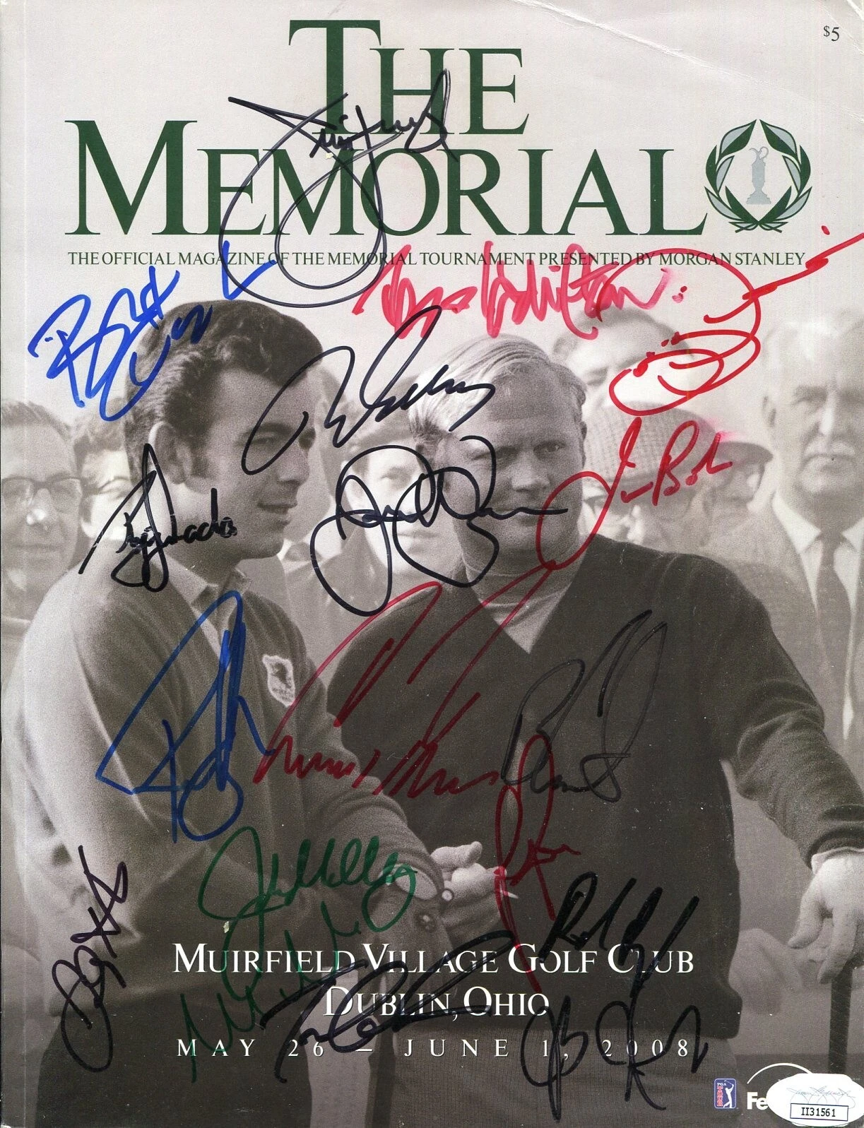 Mike Weir Tom Lehman Todd Hamilton Plus 15 Signed Autograph PGA Golf Program JSA

