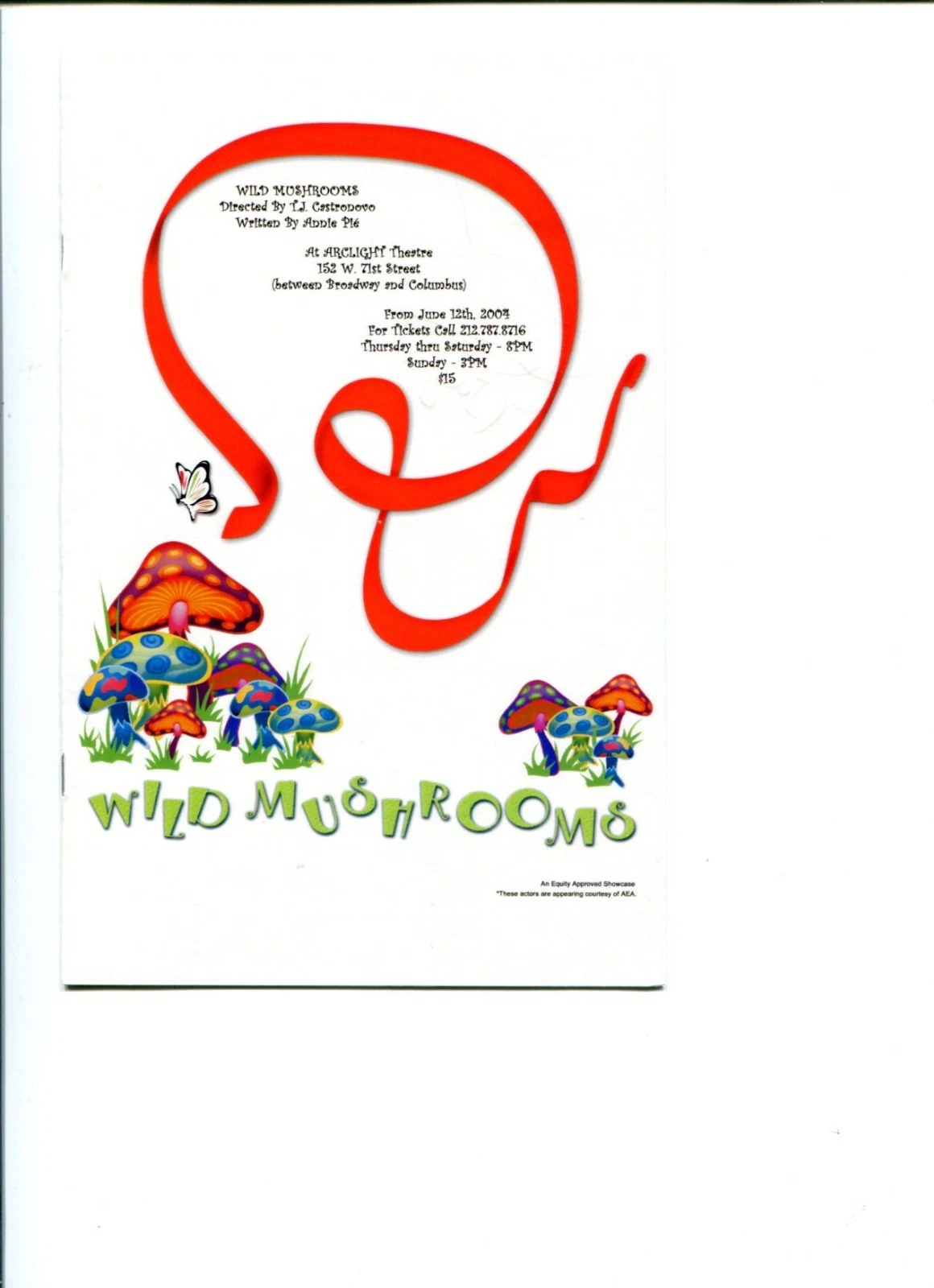 Maulik Pancholy Dylan Riley Snyder Wild Mushrooms Cast Signed Autograph Playbill
