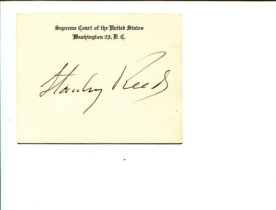Stanley Reed US Supreme Court Justice Judge Rare Signed Autograph Chamber Card
