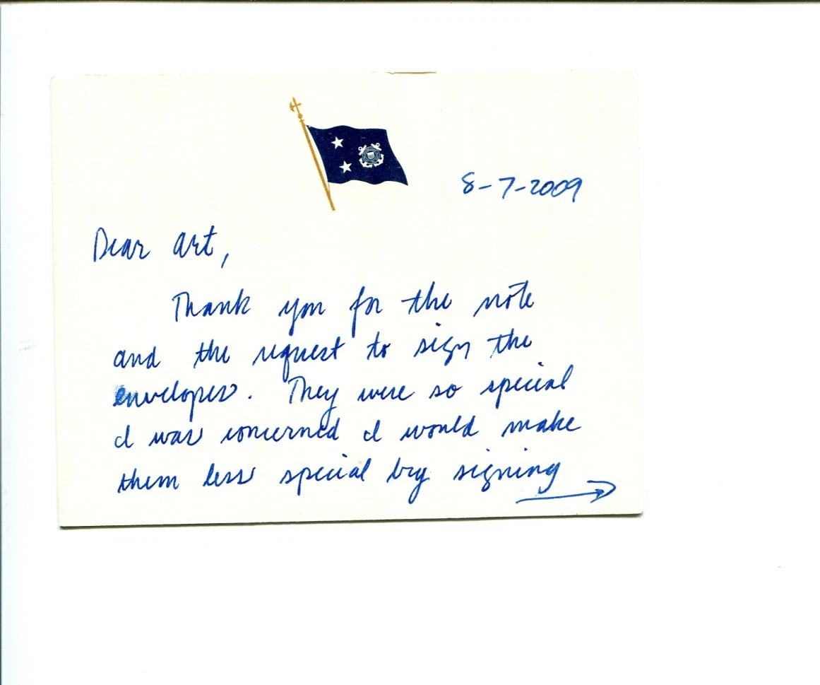 Admiral J. Scott Burhoe Superintendent US Coast Guard Academy Signed Autograph
