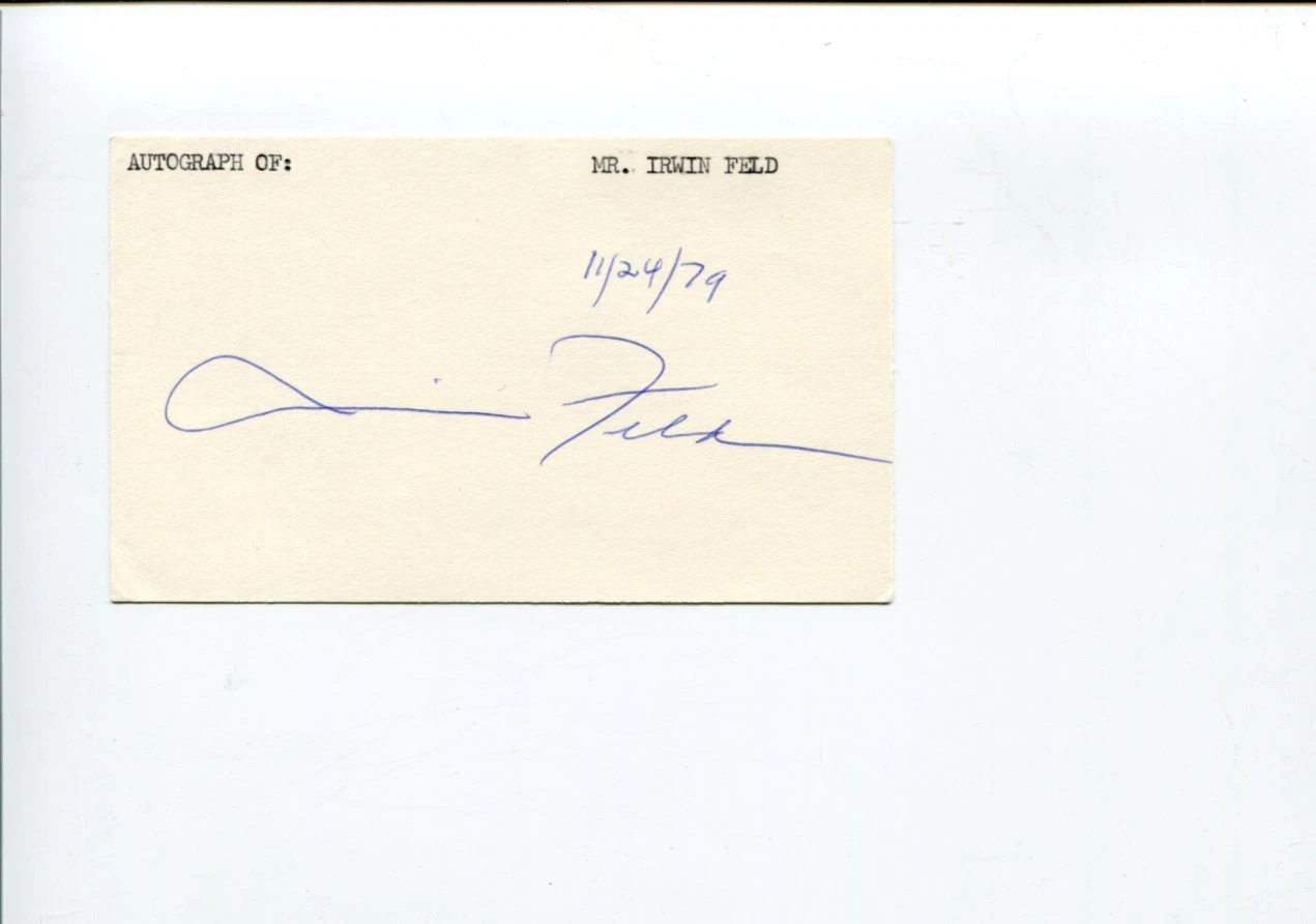 Irvin Feld Ringling Bros. and Barnum & Bailey Circus Owner Signed Autograph
