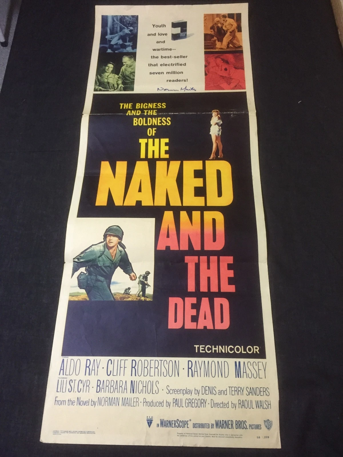Norman Mailer The Naked and the Dead Signed Autograph Rare Original Movie Poster
