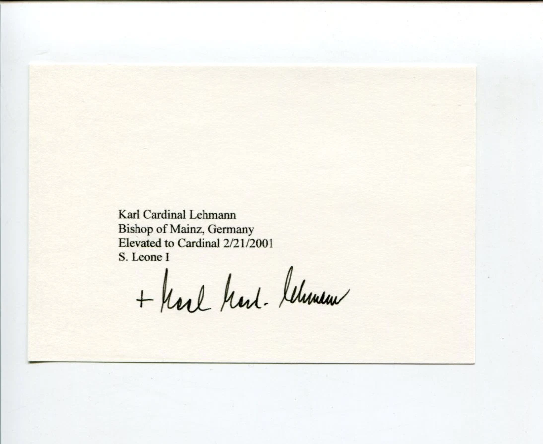 Karl Lehmann Roman Catholic Cardinal Germany Bishop Of Mainz Signed Autograph
