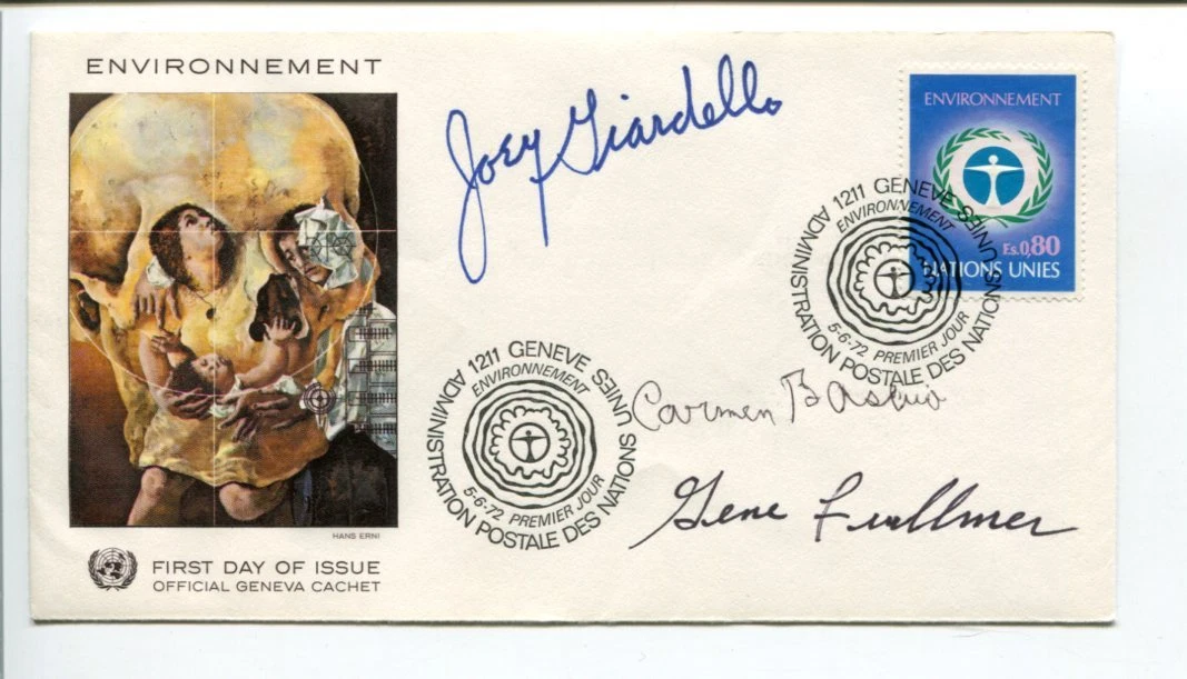 Carmen Basilio Gene Fullmer Joey Giardello Boxing HOF Signed Autograph FDC
