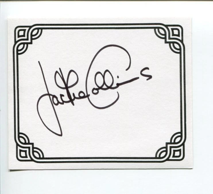 Jackie Collins Famous Romance Author Signed Autograph Bookplate
