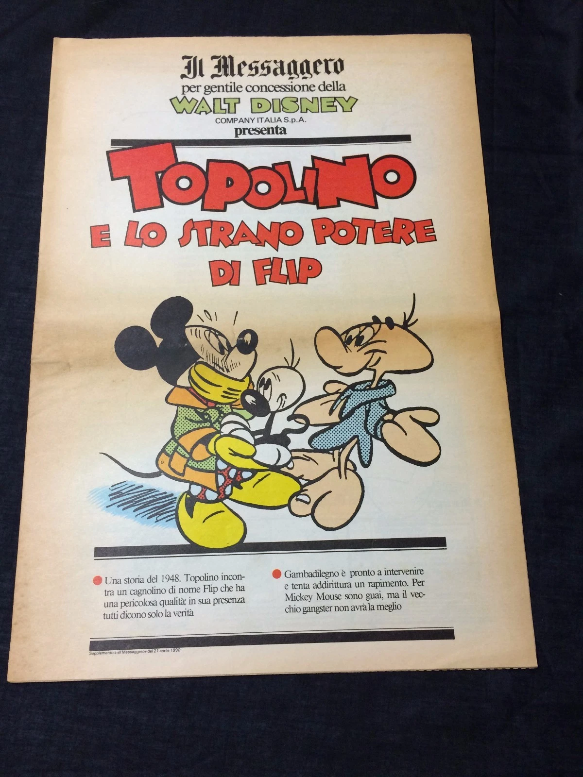 Mickey Mouse Eta Beta Disney Comic Italian Topolino Il Messaggero Newspaper
