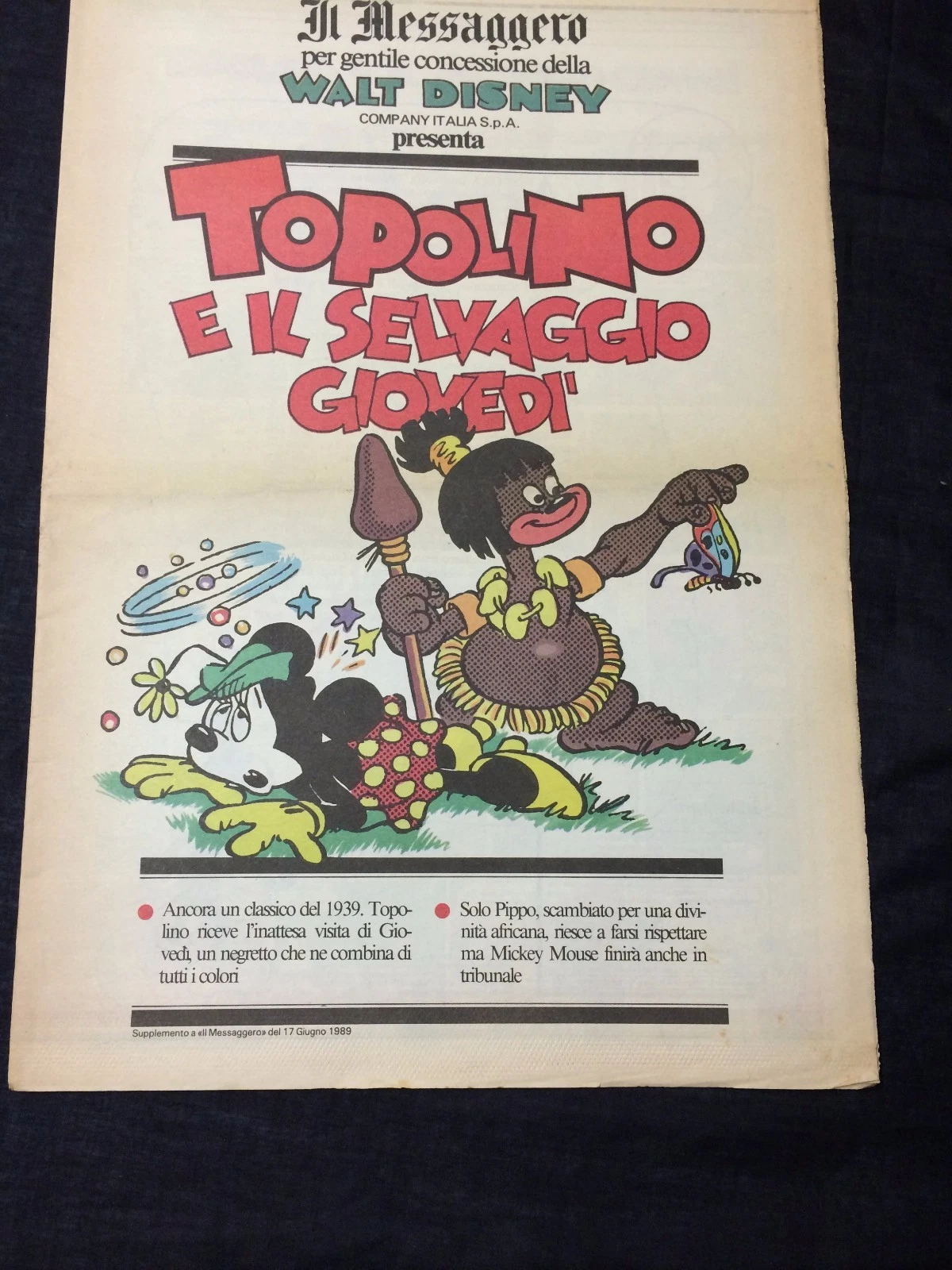 Minnie Mouse Italy Disney Comic Italian Topolino Il Messaggero Newspaper
