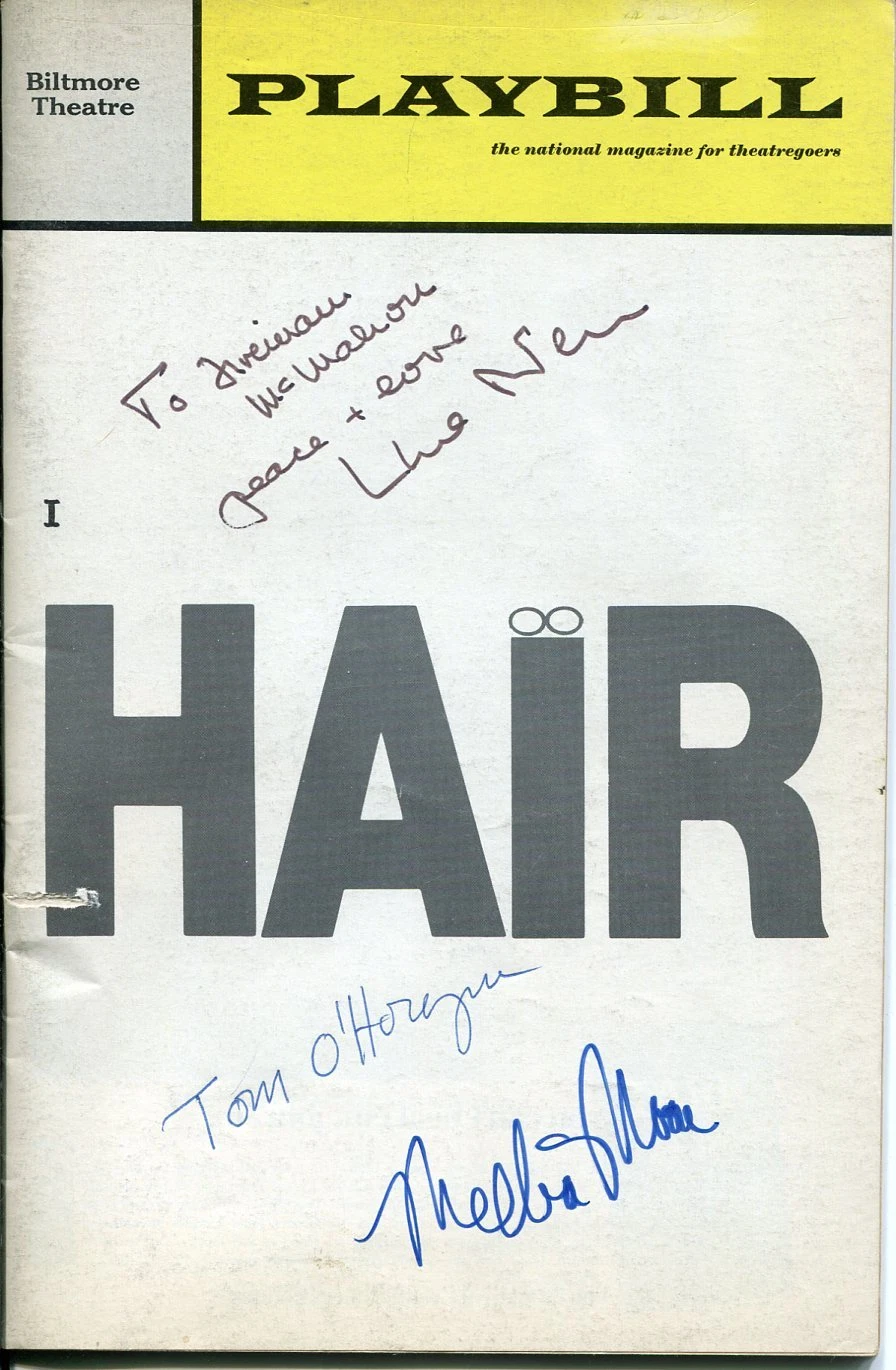 Tom O'Horgan Melba Moore & Unknown Hair Opening Night Signed Autograph Playbill
