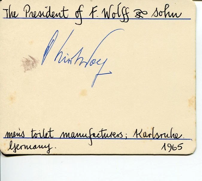 F. Wolff & Sohn President Perfume Soap Bath Manufacturer Signed Autograph
