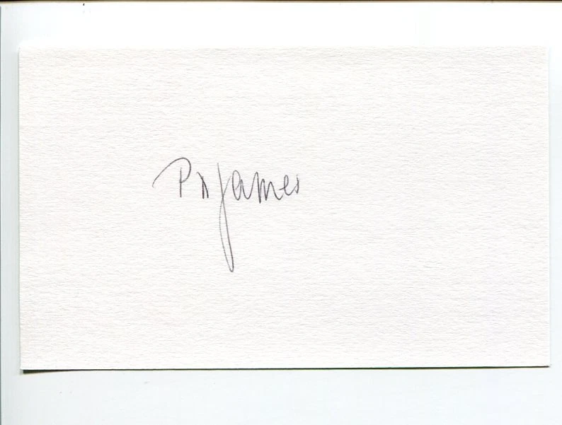 PD P. D. James British Mystery Author Adam Dalgliesh Series Signed Autograph
