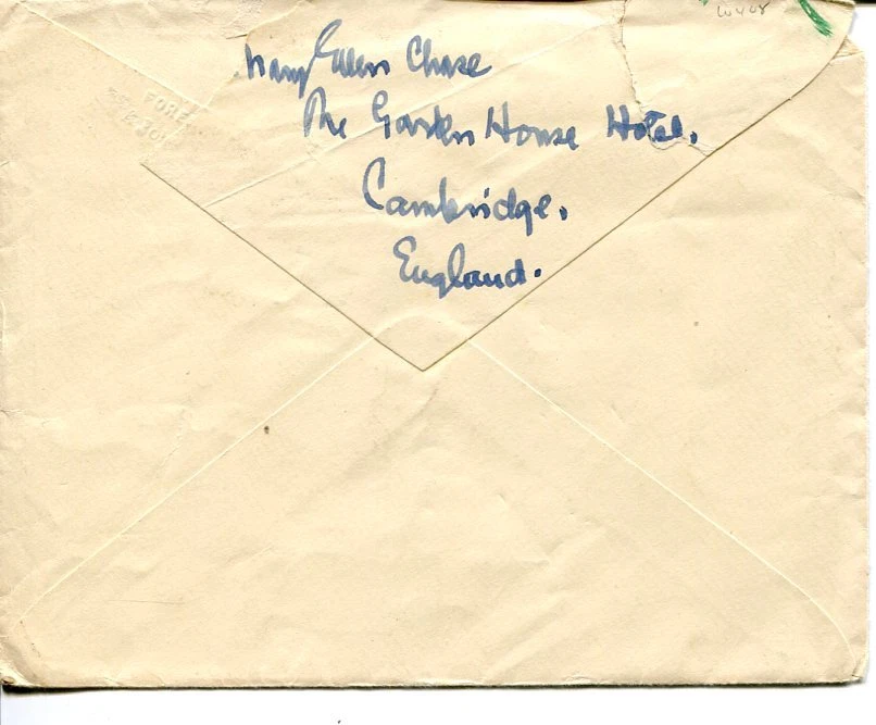 Mary Ellen Chase Maine Author Smith College Rare Signed Autograph Return Address
