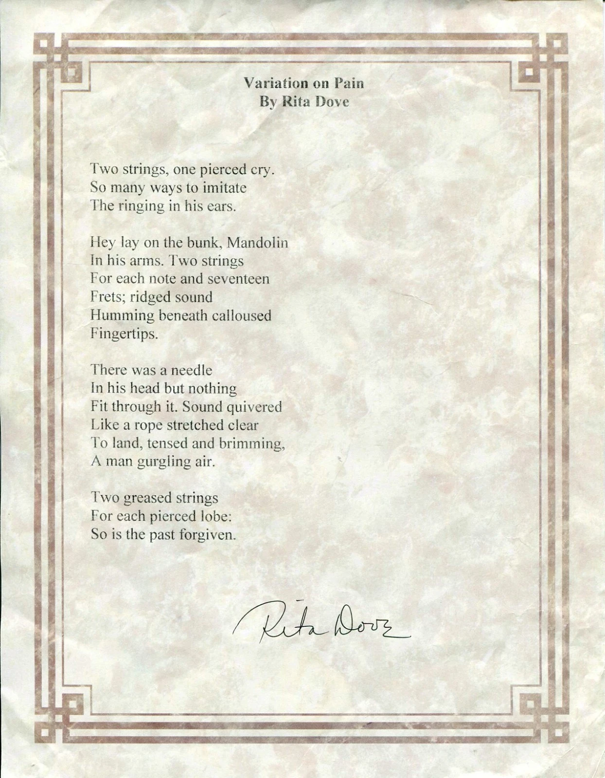 Rita Dove Poet Laureate Author The Event Signed Autograph Poem
