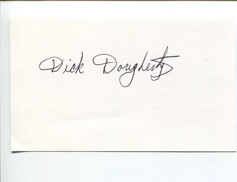Dick Dougherty 1956 US Olympic Silver Hockey HOF Signed Autograph

