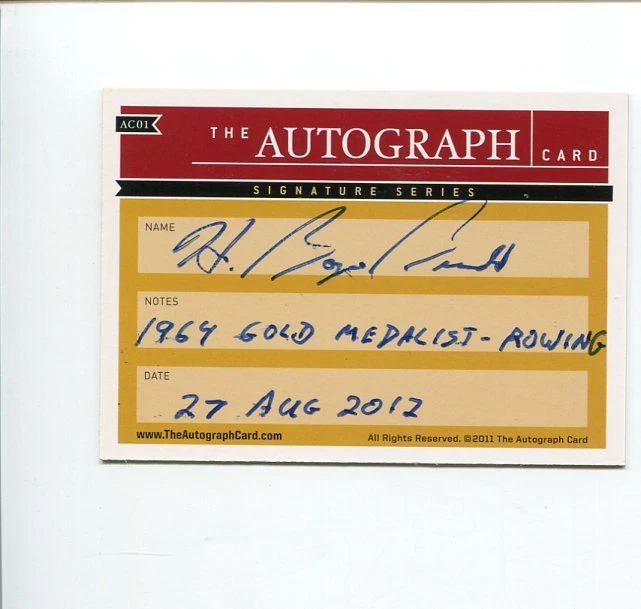 Boyce Budd 1964 US Olympic Gold Medal Rowing Signed The Autograph Card

