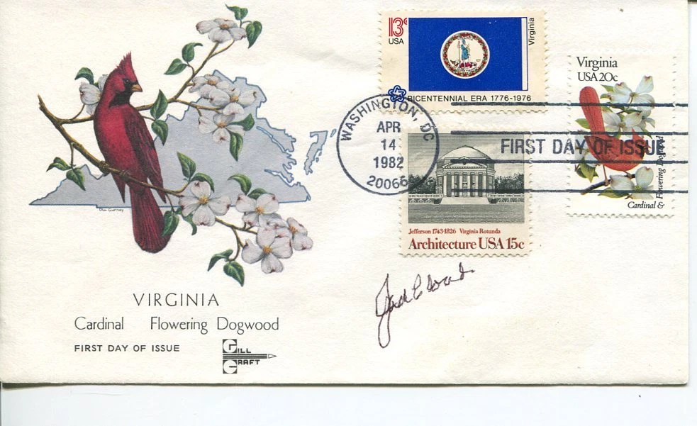 Jack Cloud William & Mary Football HOF Green Bay Packers Signed Autograph FDC
